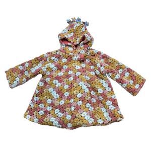 Girl’s Corky & Company Floral Applique Hooded‎ Jacket Size 8